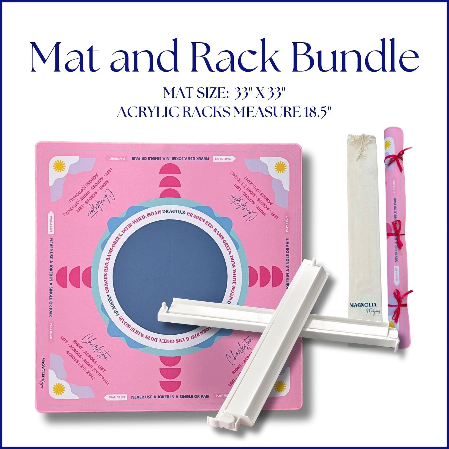 Acrylic White Mahjong Tile Pusher Racks (Set of 4)