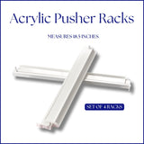 Acrylic White Mahjong Tile Pusher Racks (Set of 4)