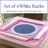 Acrylic White Mahjong Tile Pusher Racks (Set of 4)
