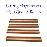 20 Inch Long - Natural Wood Mahjong Magnetic Rack + Pusher (PRE-ORDER)