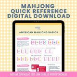 DIGITAL BUNDLE: Quick Visual Reference Guide to American Mahjong for Beginners + Line Finder Printable Download