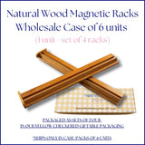 Wholesale Case 6 Units: Natural Wood Mahjong Magnetic Rack + Pusher (20" Long)